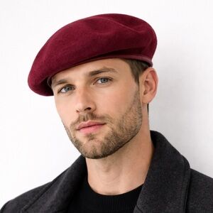 Vintage Kangol Wool Beret Burgundy Wine GUC Large